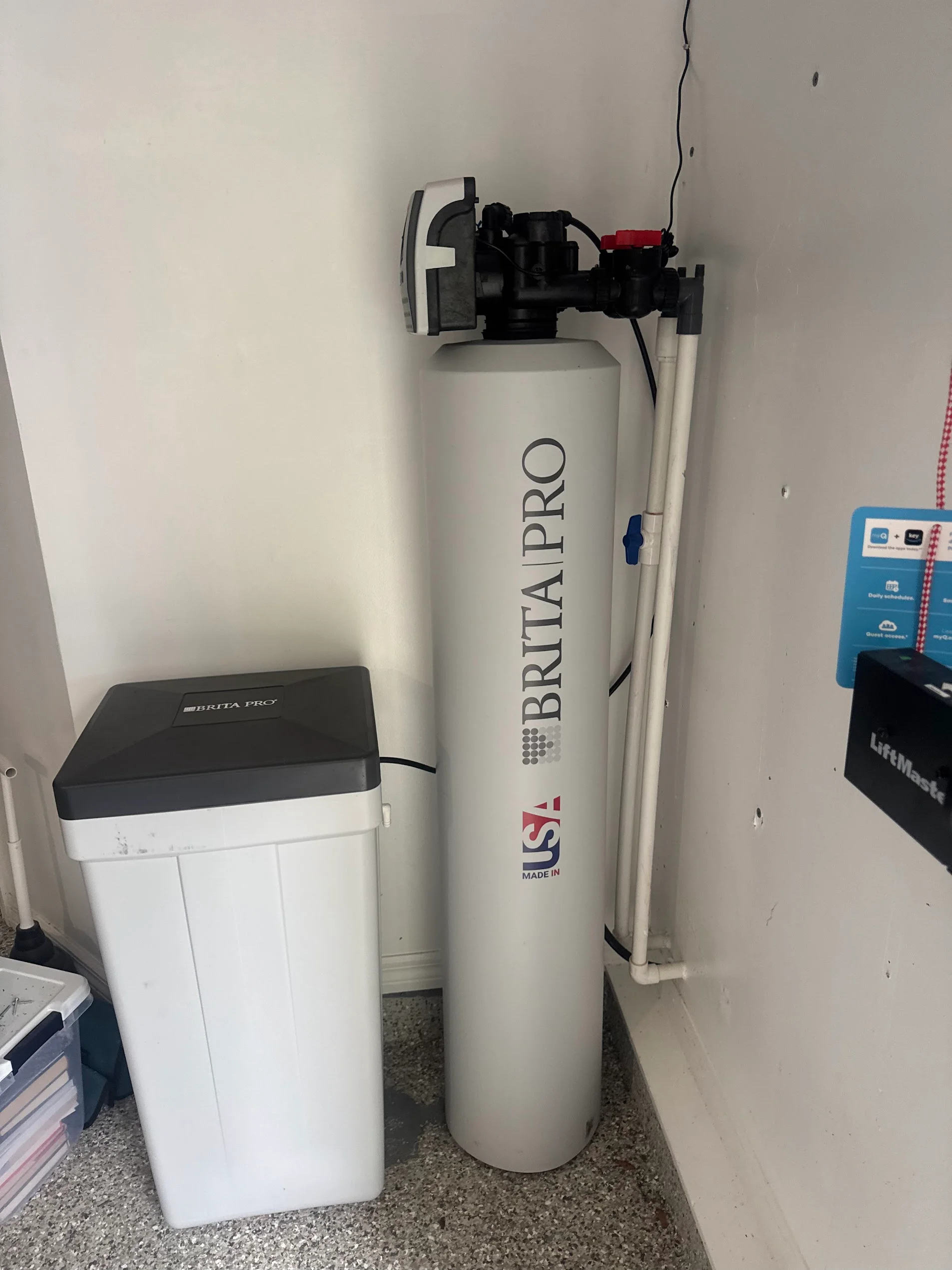 Brita Pro water softener tank with brine tank and multiport valve installation
